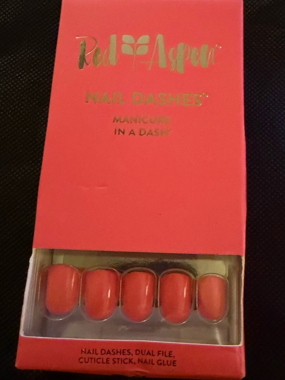 Red Aspen “Crushing on Camilla” Coral Pink Nail Dashes - Press-On Manicure